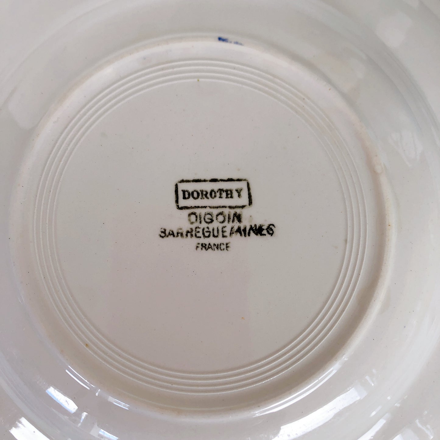 ディゴワンサルグミンヌ Digoin&sarregumines DOROTHY スーププレート 深皿 B ブルー フランスアンティーク食器 ビンテージ食器 ブロカント 蚤の市