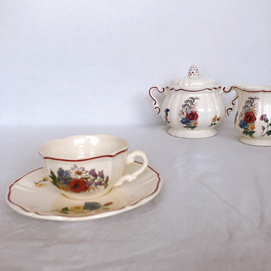 ご予約サルグミンヌ sarreguemines アグレスト カップ&ソーサー A フランスアンティーク食器 フランス蚤の市・ブロカント