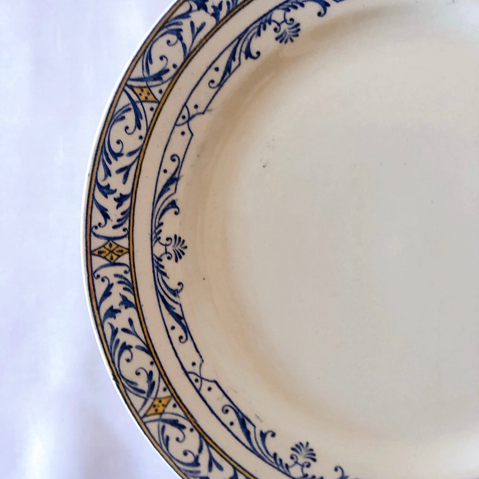 クレイユモントロー ディナープレート『COLBERT』コルベール フランスアンティークプレート フランスアンティーク食器 ブロカントアンティーク 蚤の市