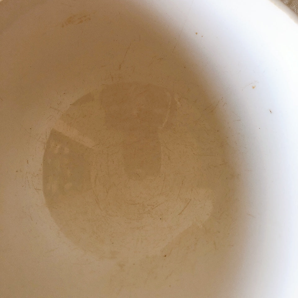 フランスアンティーク Luneville リュネヴィル カフェオレボール バンブーグリーン アンティーク食器 ヴィンテージカフェオレボウル