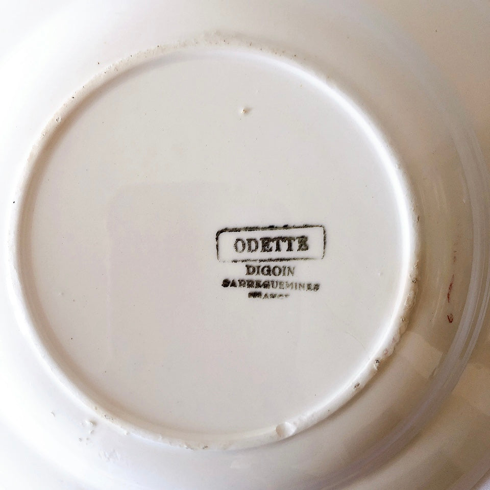 ディゴワンサルグミンヌ Digoin&sarregumines ”ODETTE” 深皿 B 赤 フランスアンティーク食器 ブロカント 蚤の市