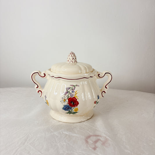 ディゴワンサルグミンヌ Digoin&sarreguemines アグレスト シュガーポット シュクリエ フランスアンティーク食器 フランス蚤の市・ブロカント