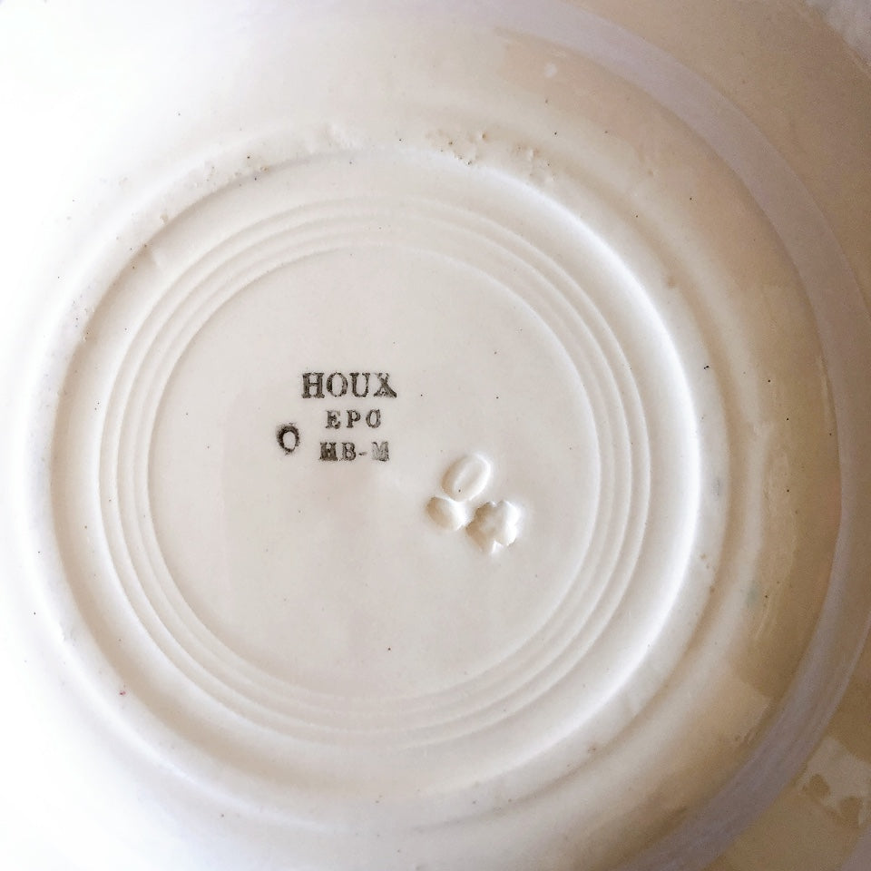 ご予約フランスアンティーク クレイユモントロー HOUX 柊 スーププレート・深皿 フランスアンティーク食器 ブロカント 蚤の市