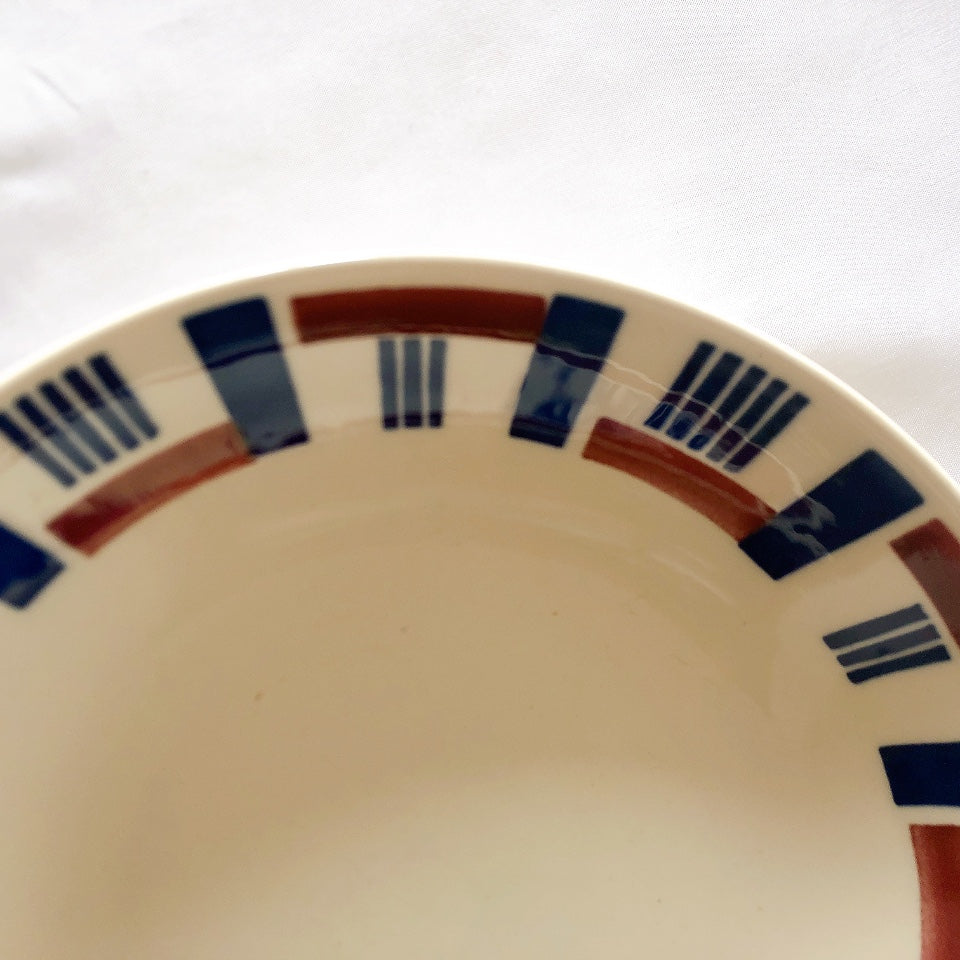 バドンヴィレー キャロットプレート 幾何学模様 A フランスアンティーク食器 フランス蚤の市・ブロカント