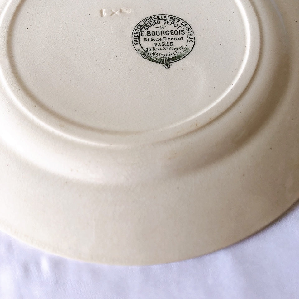フランスアンティーク GRAND DEPOT E.Bourgeois グランデポ エミールブルジョワ ディナープレート 平皿 B フランスアンティーク食器 ブロカント 蚤の市