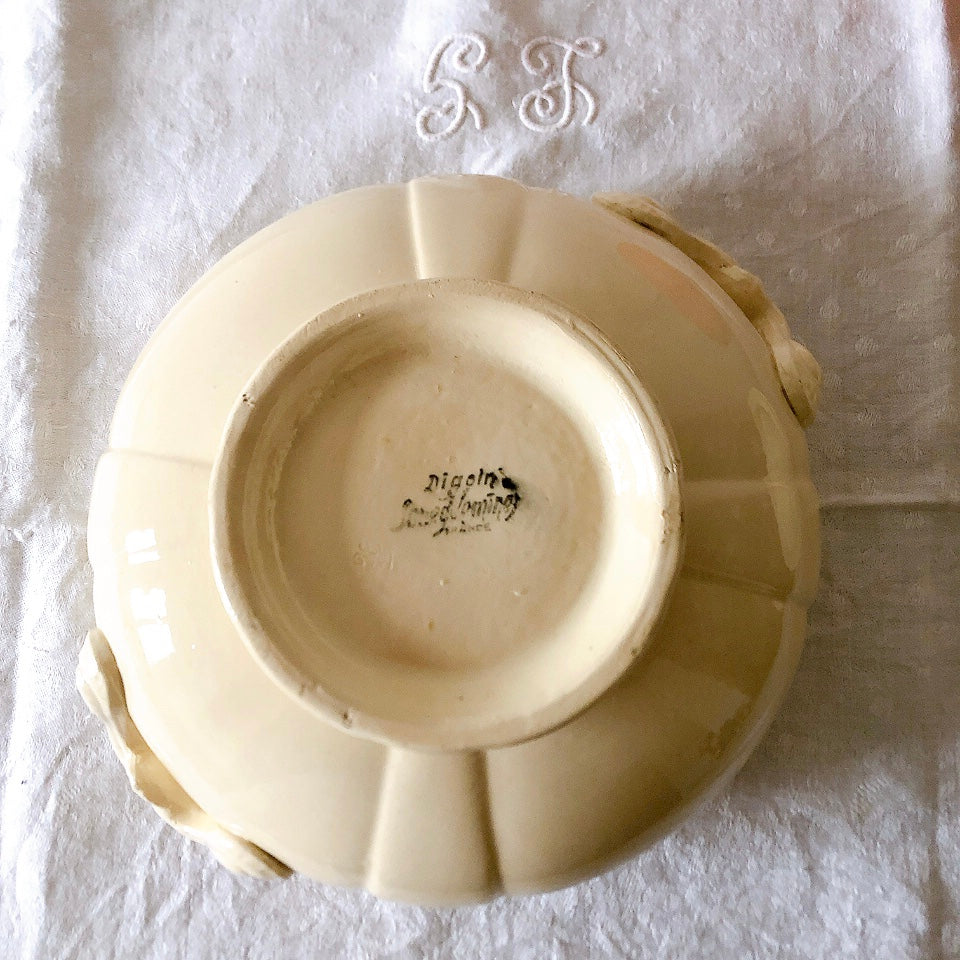 フランス ディゴワン&サルグミンヌ 花リム・小さな スーピエール/レギュミエール フランスアンティーク食器 ブロカント 蚤の市