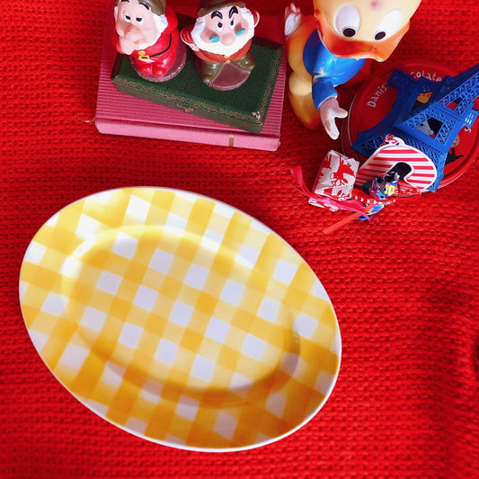 ディゴワンサルグミンヌ 『ECOSSAIS エコセ』 楕円形大皿 オーバルプレート フランスアンティーク・ヴィンテージ食器 ブロカント 蚤の市