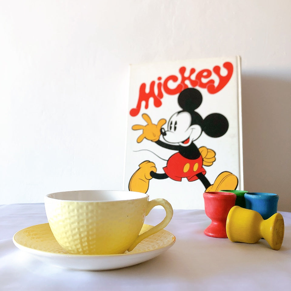 ディゴワンサルグミンヌ ショコラカップアンドソーサー レモンカラー フランスアンティーク食器 ブロカントアンティーク 蚤の市