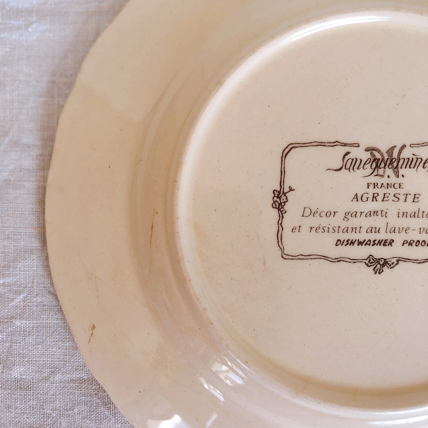 サルグミンヌ sarreguemines アグレスト 平皿 16cm B フランスアンティーク食器 フランス蚤の市・ブロカント