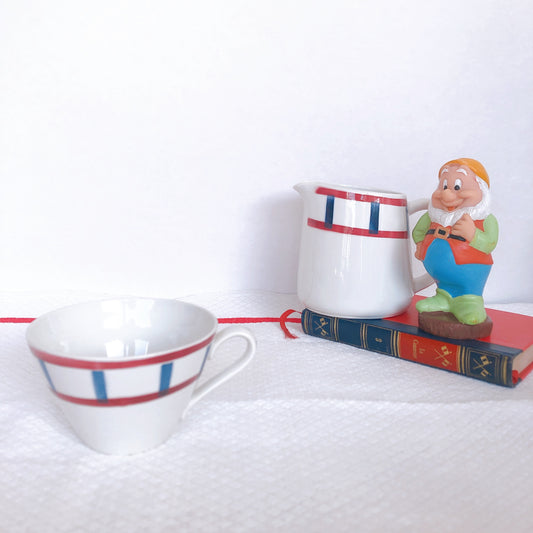 バドンヴィレー バスク柄 カップ「ボルドー・ダークブルー」フランスアンティーク・食器・皿・プレート ブロカント