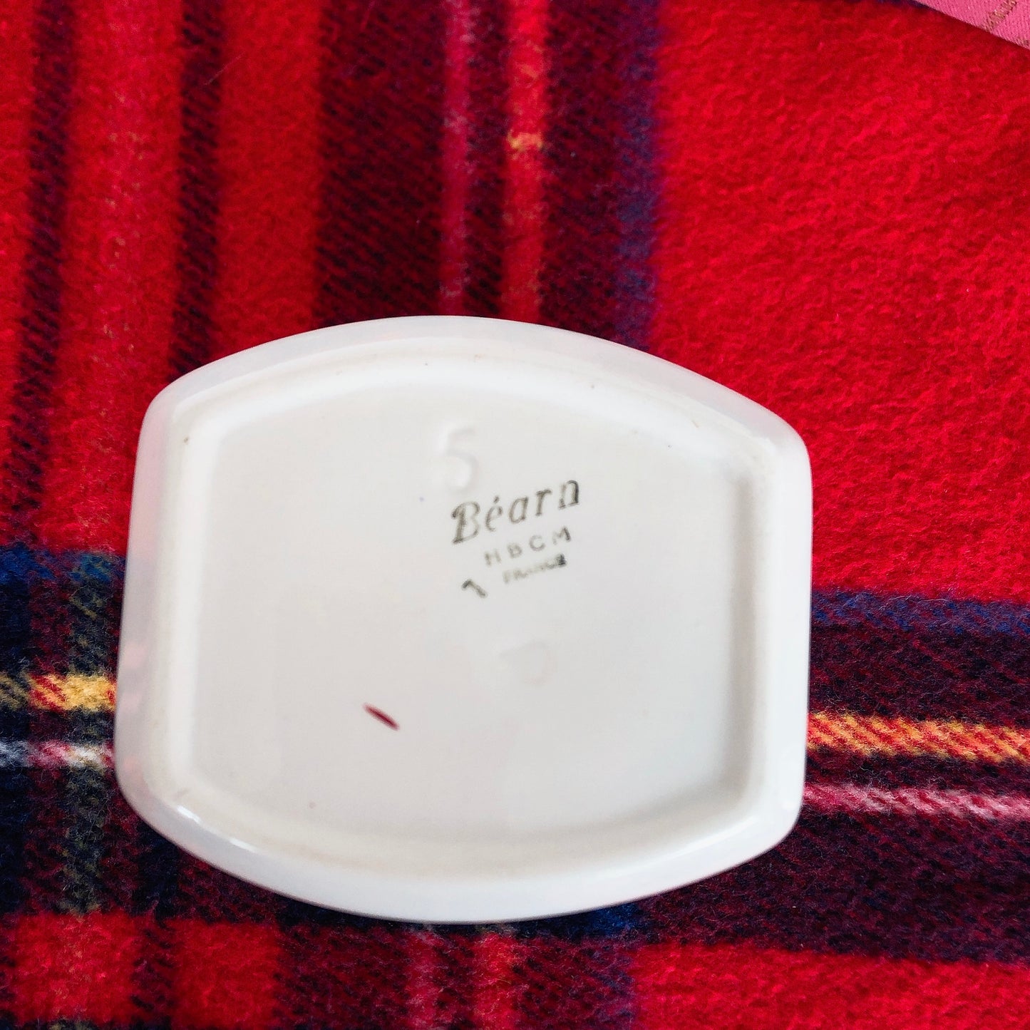 ご予約 クレイユエモントロー HBCM Béarn バスク柄 陶器キャニスター 「ルージュ・ブルー」B 4点セット フランスアンティーク バスク柄アンティーク ブロカント 蚤の市