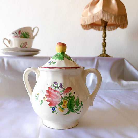 ご予約リュネヴィル " Réverbère"シリーズ シュガーポット フランスアンティーク食器 蚤の市 ブロカントアンティークス