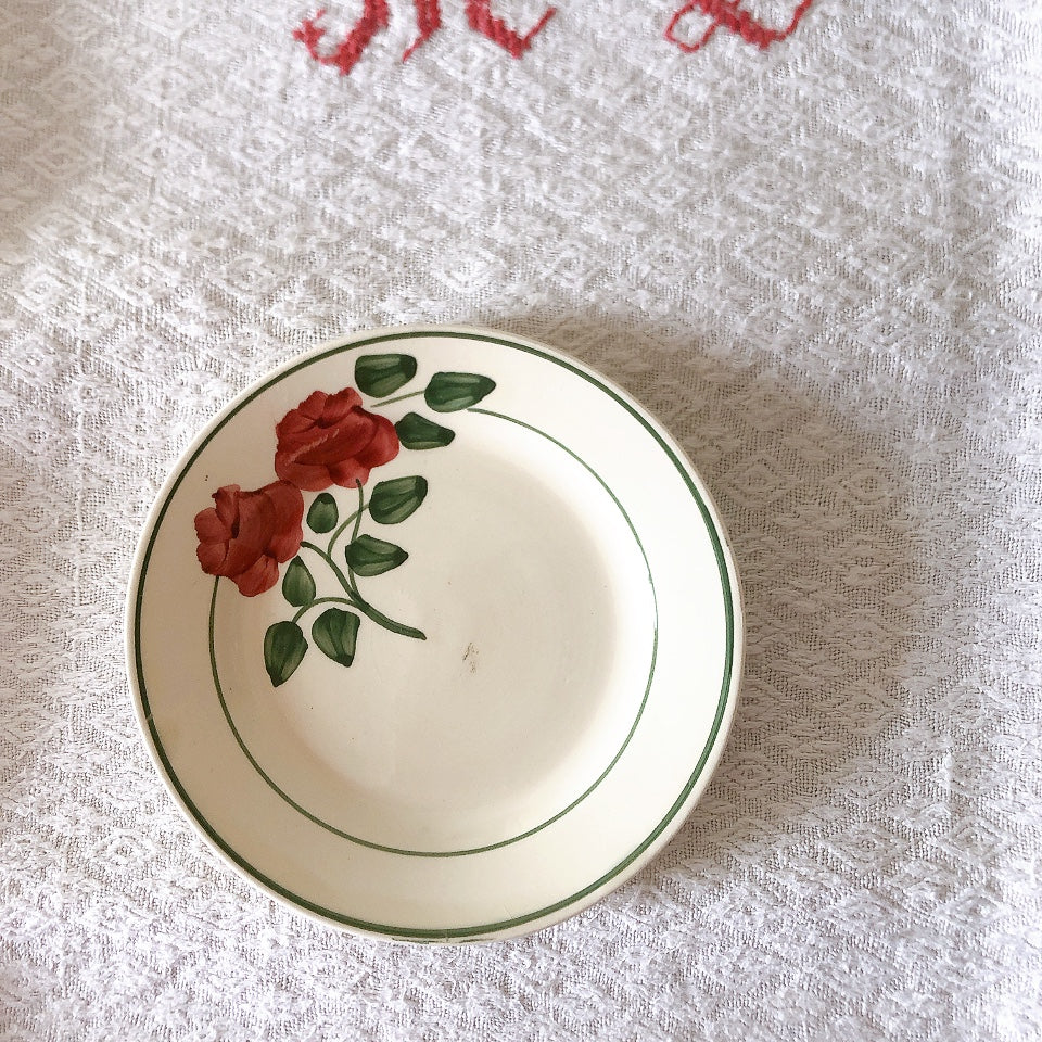 ショワジールロワ HB & Cie Choisy le Roi『ローズ』ディネット ディナープレート 平皿 B フランスアンティーク食器 ブロカントアンティーク 蚤の市