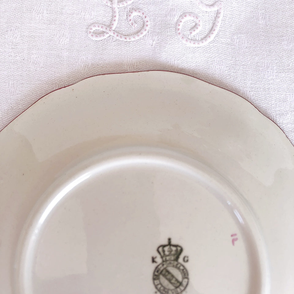 リュネヴィル " Réverbère"シリーズ ソーサー 小皿 デザート皿 3点セット B フランスアンティーク食器 蚤の市 ブロカント