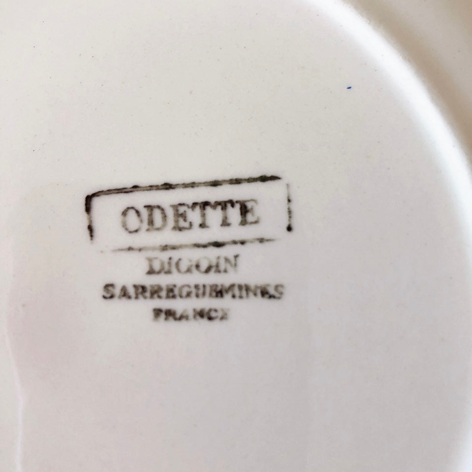 ディゴワンサルグミンヌ Digoin&sarregumines ”ODETTE” 平皿 A 赤 フランスアンティーク食器 ブロカント 蚤の市