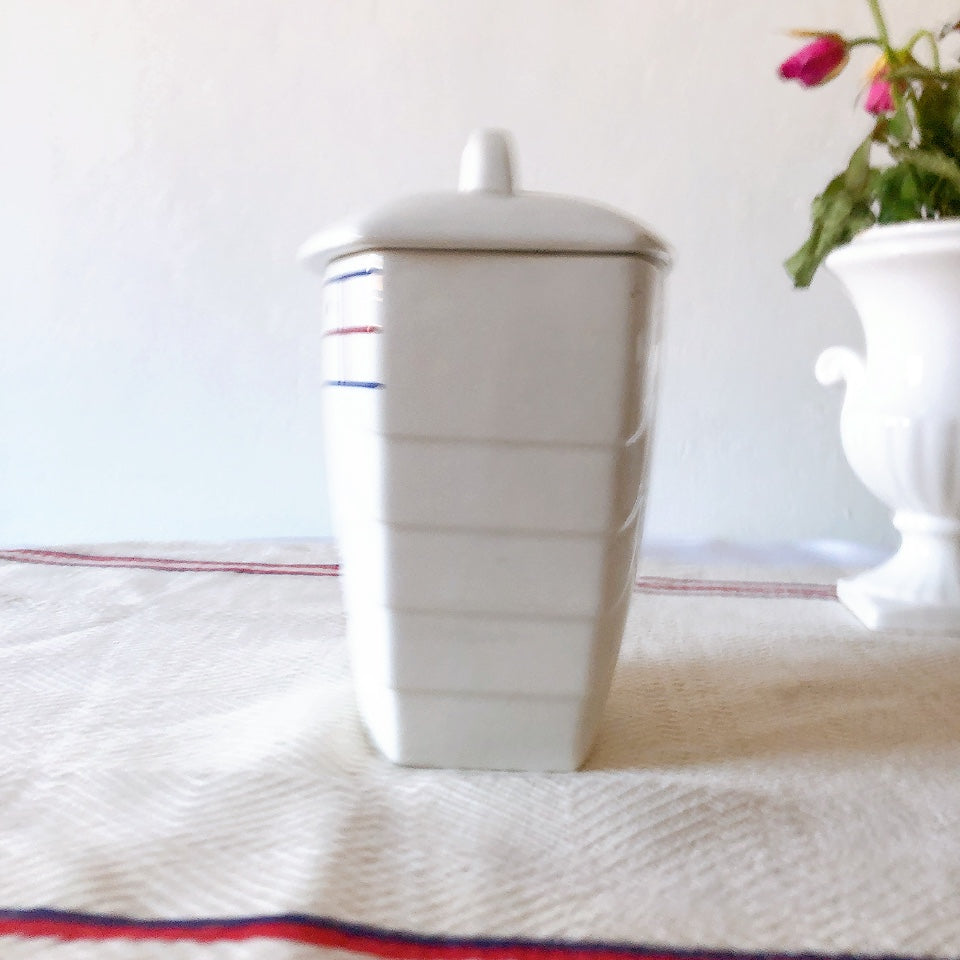 リュネヴィル K&G LUNEVILLE " MALOU"シリーズ 陶器製キャニスター FARINE フランスアンティーク食器 蚤の市 ブロカント