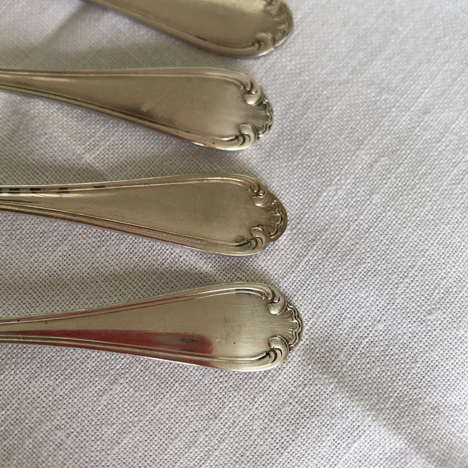 フランスアンティーク・ヴィンテージ アイスクリームカップ&スプーン5個セット フランスアンティーク食器 フランスブロカント 蚤の市