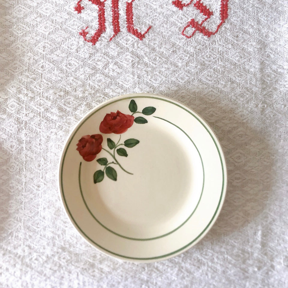 ショワジールロワ HB & Cie Choisy le Roi『ローズ』ディネット ディナープレート 平皿 A フランスアンティーク食器 ブロカントアンティーク 蚤の市