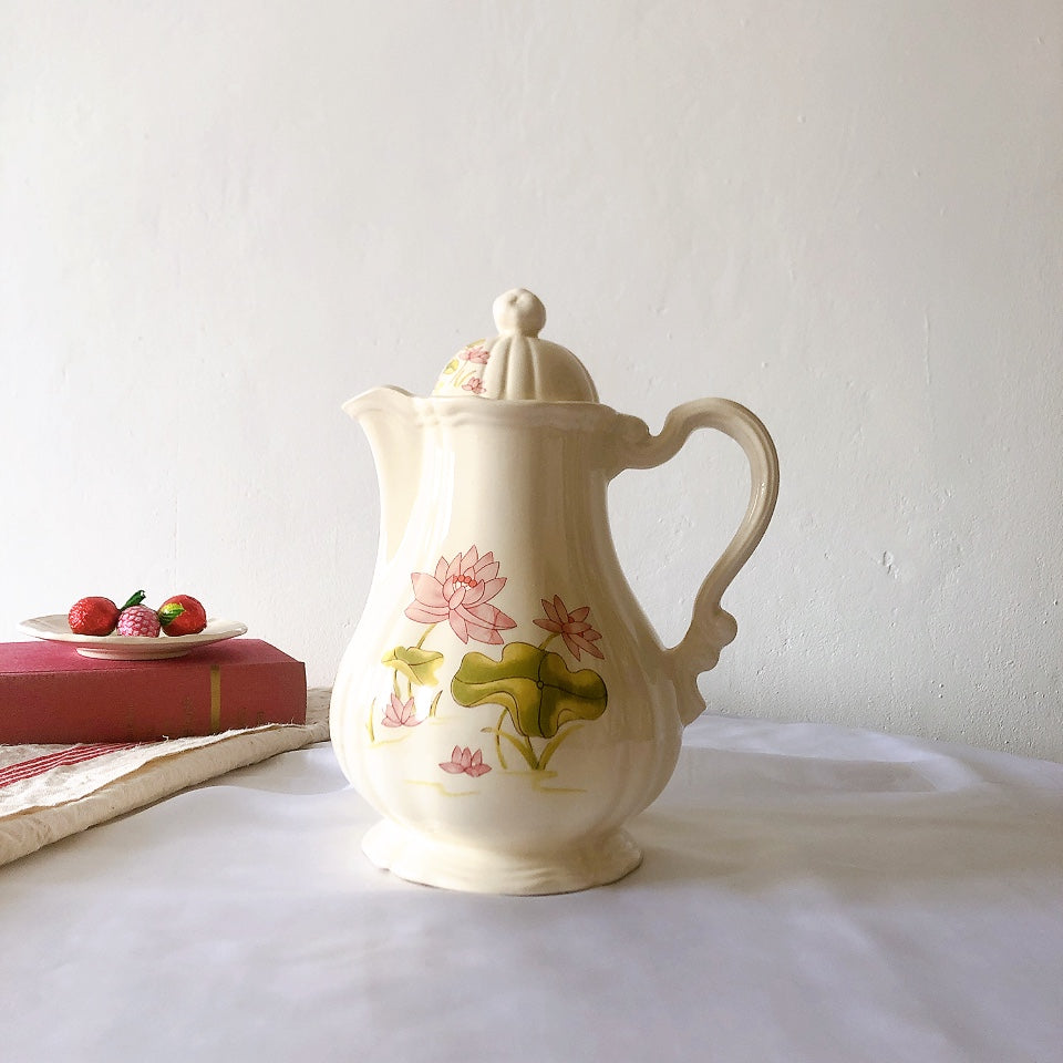 ディゴワンサルグミンヌ Digoin&sarreguemines Lotus ロチュス コーヒー/ティーポット&カップ&ソーサー フランスアンティーク食器 ブロカントアンティーク 蚤の市