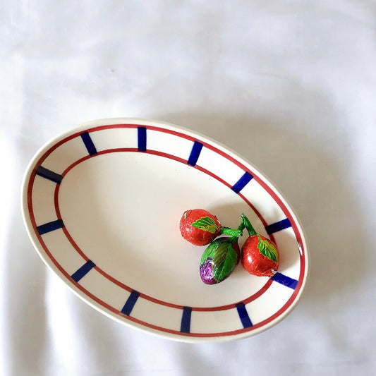 ディゴワンサルグミンヌ 『BASQUE』バスク柄 ラヴィエ ルージュ・マリン フランスアンティーク食器 フランス蚤の市・ブロカントアンティーク