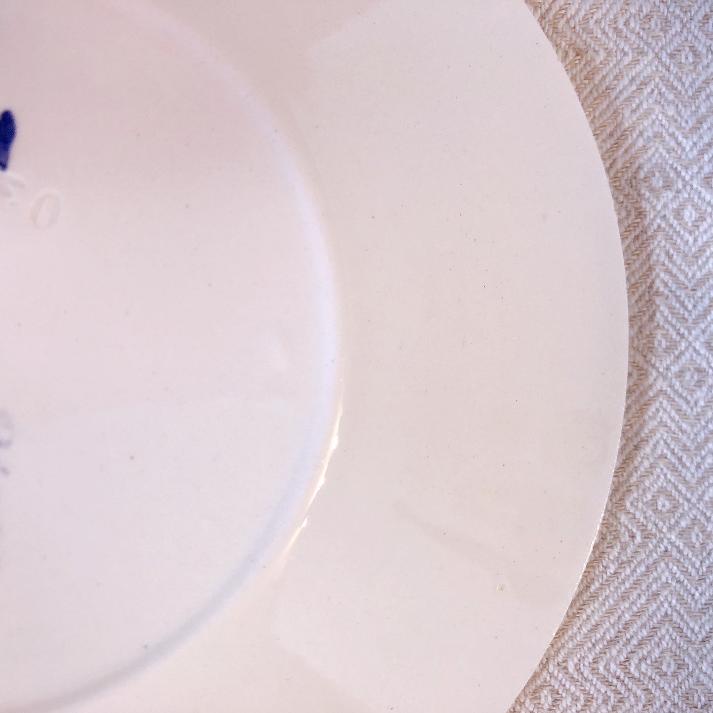 クレイユモントロー HBCM Béarn バスク柄カップ&ソーサー「イエローxブルー」 A フランスアンティーク食器 ブロカント バスク柄アンティーク