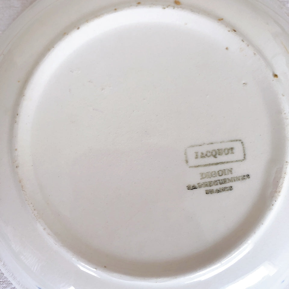 ディゴワンサルグミンヌ Digoin&sarregumines キャロットプレート ”JACQUOT” ブルー フランスアンティーク食器 ブロカント 蚤の市