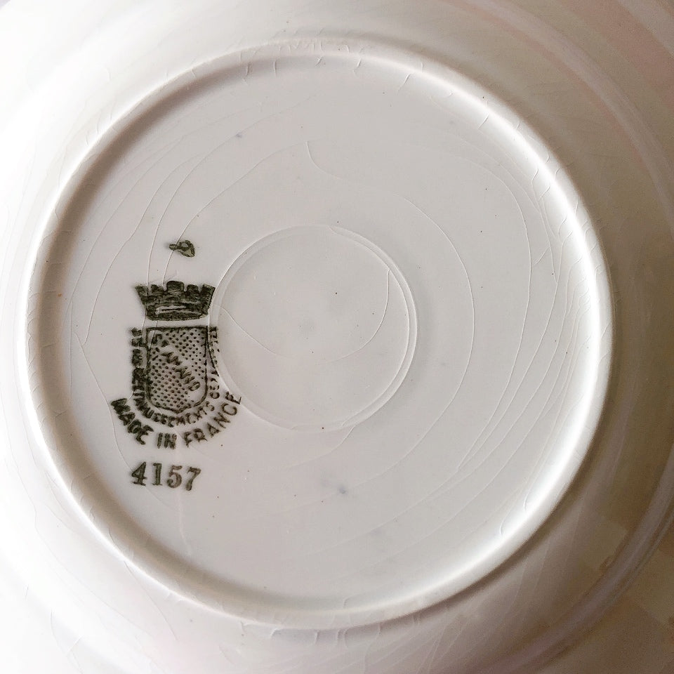 サンタマン Saint amand バスク柄スーププレート、クルーズプレート フランスアンティーク食器 ブロカント 蚤の市