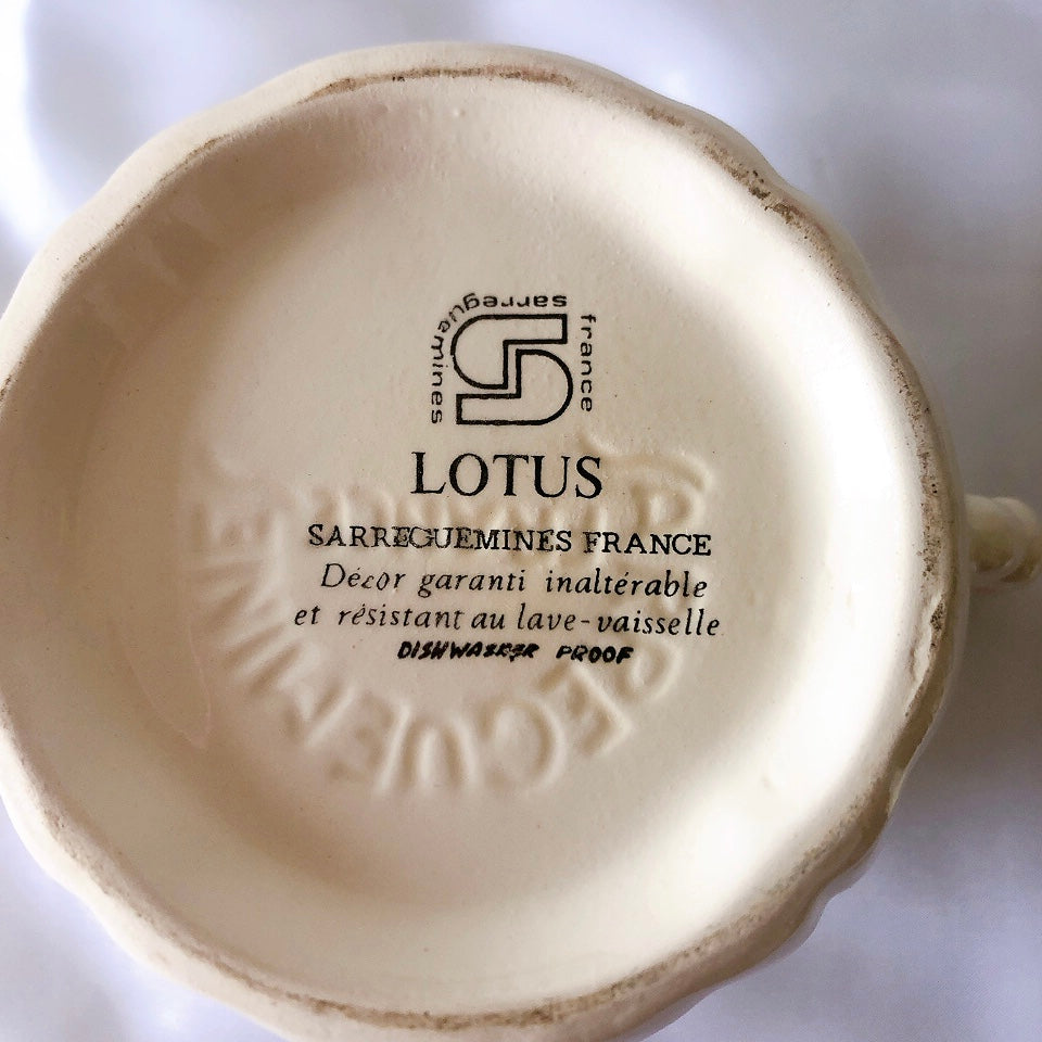 ディゴワンサルグミンヌ Digoin&sarreguemines Lotus ロチュス コーヒー/ティーポット&カップ&ソーサー フランスアンティーク食器 ブロカントアンティーク 蚤の市