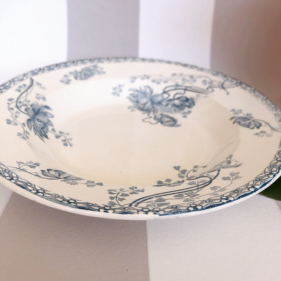 フランスアンティーク U&Cサルグミンヌ スーププレート 深皿 ”ROYAT” ロワイヤ d フランスアンティーク食器 ブロカント 蚤の市