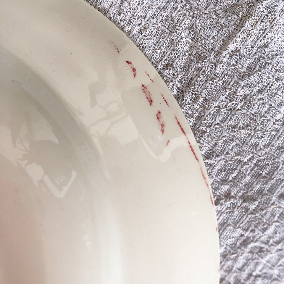 ディゴワンサルグミンヌ Digoin&sarregumines スーププレート/深皿 ”JACQUOT” レッド B フランスアンティーク食器 ブロカント 蚤の市