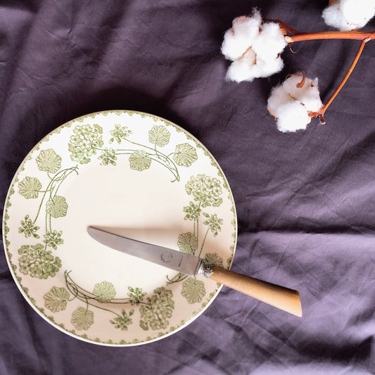 U&Cサルグミンヌ ”GERANIUM” ゼラニウム デザートプレート A フランスアンティーク食器 ブロカント 蚤の市