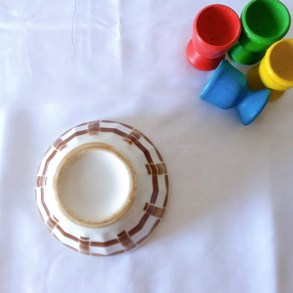 フランス リュネヴィル カフェオレボール バンブー マロンカラー アンティーク食器 ヴィンテージカフェオレボウル ブロカントアンティークス