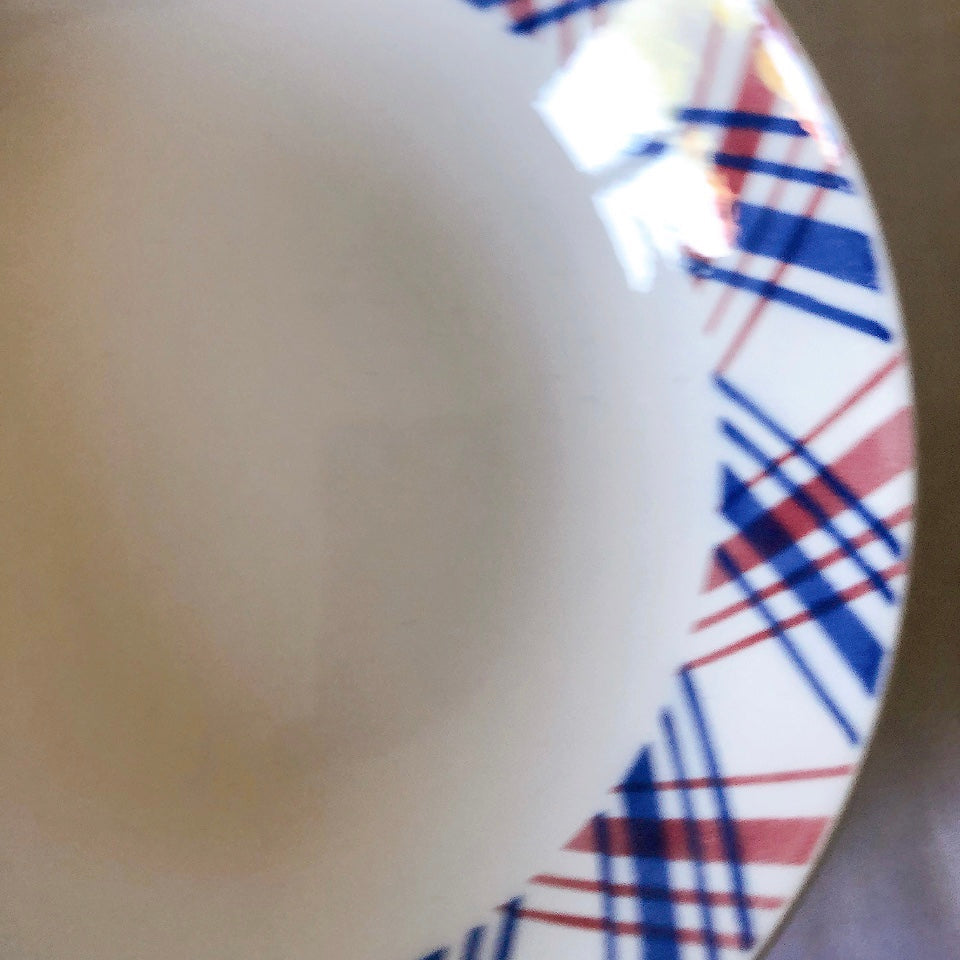サンタマン バスク柄 キャロットプレート ルージュ・マリン D フランスアンティーク食器 蚤の市 ブロカントアンティーク