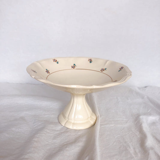 ディゴワンサルグミンヌ 花リム 『ARROMANCHES』 シリーズ コンポティエ コンポ―ト皿 フランスアンティーク食器 蚤の市 ブロカント