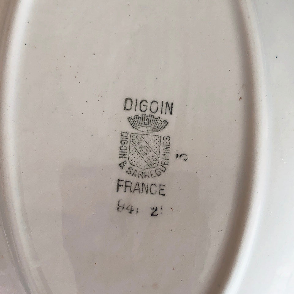 ディゴワンサルグミンヌ バスク柄ラヴィエ B フランスアンティーク食器 フランス蚤の市 ブロカント バスク柄アンティーク