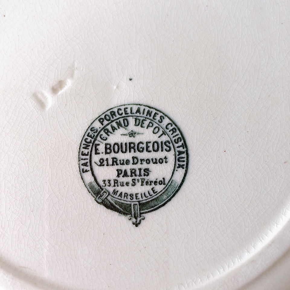 フランスアンティーク GRAND DEPOT E.Bourgeois グランデポ エミールブルジョワ ディナープレート 平皿 C フランスアンティーク食器 ブロカント 蚤の市