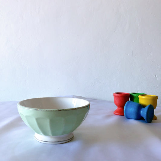 フランス アンティークカフェオレボウル ペパーミントグリーン アンティーク食器 ヴィンテージ食器 ブロカントアンティーク 蚤の市