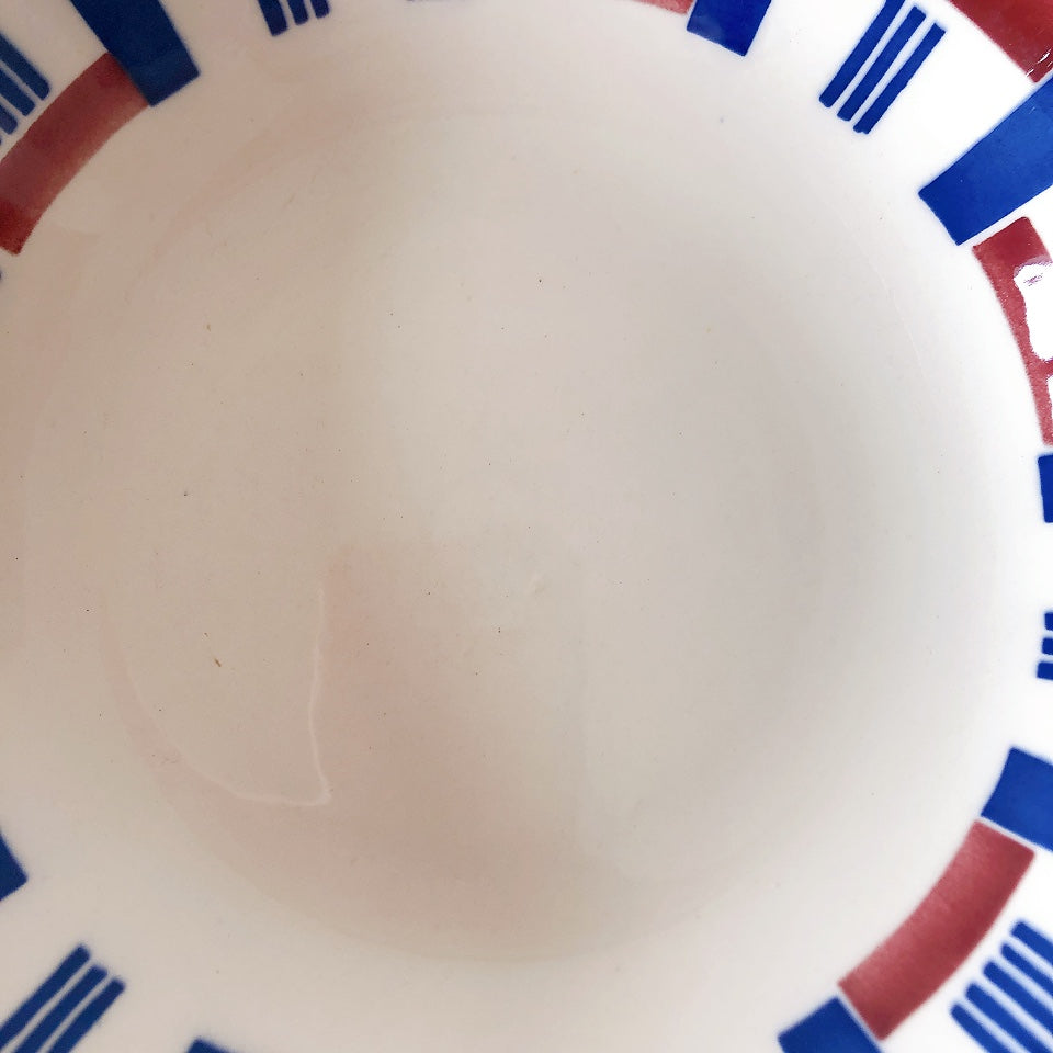 バドンヴィレー キャロットプレート 幾何学模様 A フランスアンティーク食器 フランス蚤の市・ブロカント