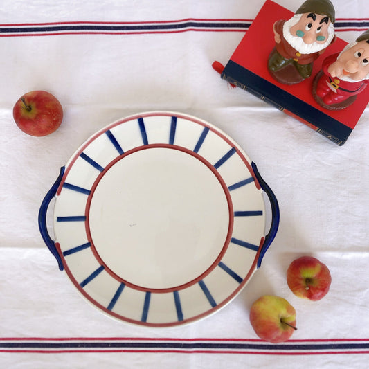 クレイユモントロー HBCM Béarn バスク柄 タルトプレート バスク柄アンティーク フランスアンティーク食器 蚤の市 ブロカント