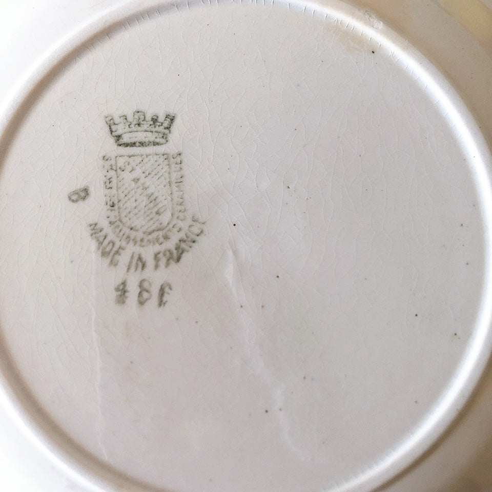 サンタマン バスク柄キャロットプレート ルージュ・マリン F フランスアンティーク食器 蚤の市 ブロカントアンティーク