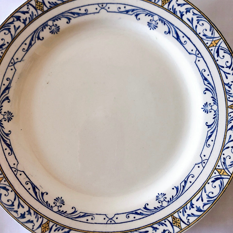 クレイユモントロー ディナープレート『COLBERT』コルベール フランスアンティークプレート フランスアンティーク食器 ブロカントアンティーク 蚤の市