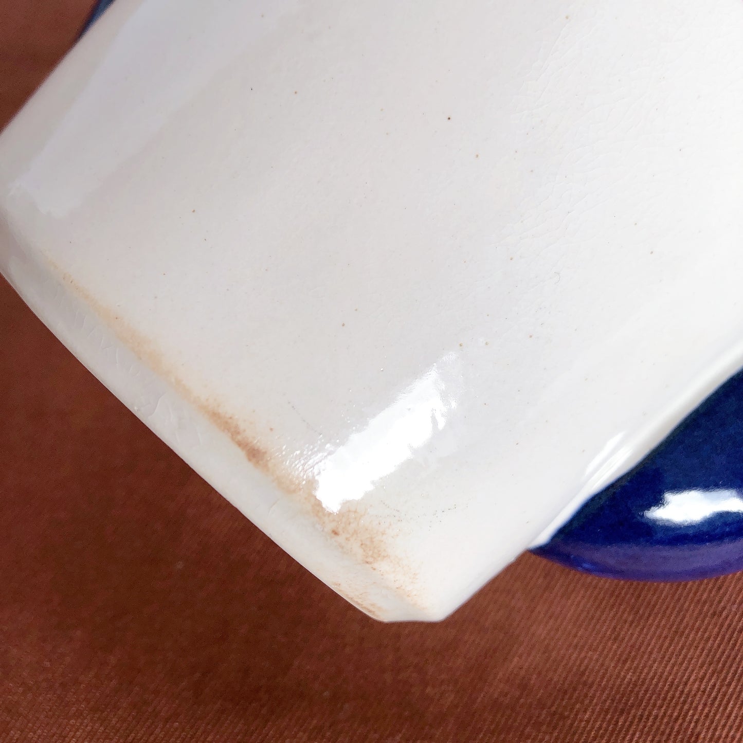 クレイユモントロー HBCM Béarn バスク柄 コーヒー/ティポット B「レッド・ブルー」フランスアンティーク食器 ブロカント 蚤の市 アンティーク食器 バスク柄アンティーク