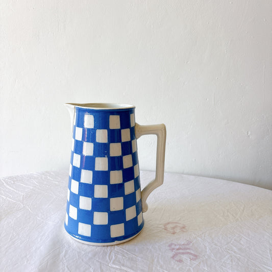 ディゴワンサルグミンヌ ピシェ ブルーチェック柄 全体 フランスアンティーク