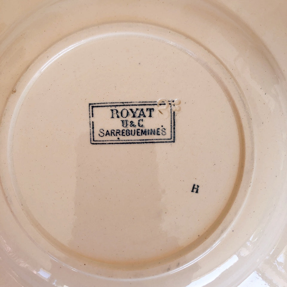 フランスアンティーク U&Cサルグミンヌ スーププレート 深皿 ”ROYAT” ロワイヤ b フランスアンティーク食器 ブロカント 蚤の市