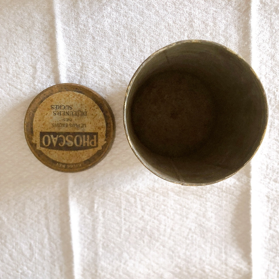 フランスアンティーク PHOSCAO フォスカオ TIN缶 "CHOCOLAT AU LAIT EN POUDRE(ココア)" フランスアンティーク・ヴィンテージ雑貨 ブロカント・蚤の市