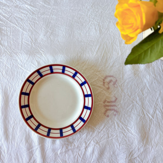 フランスアンティーク ディゴワンサルグミンヌ FANDANGO バスク柄デザートプレート ヴィンテージ陶器 ブロカント