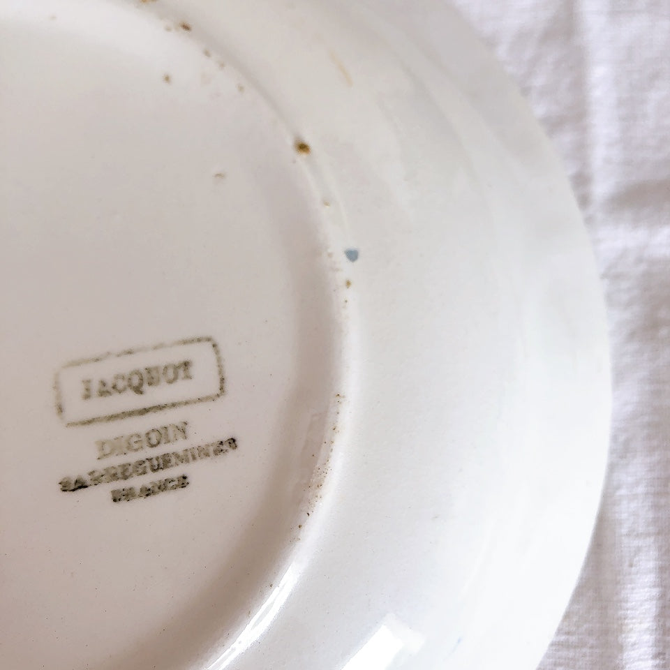ディゴワンサルグミンヌ Digoin&sarregumines キャロットプレート ”JACQUOT” ブルー フランスアンティーク食器 ブロカント 蚤の市