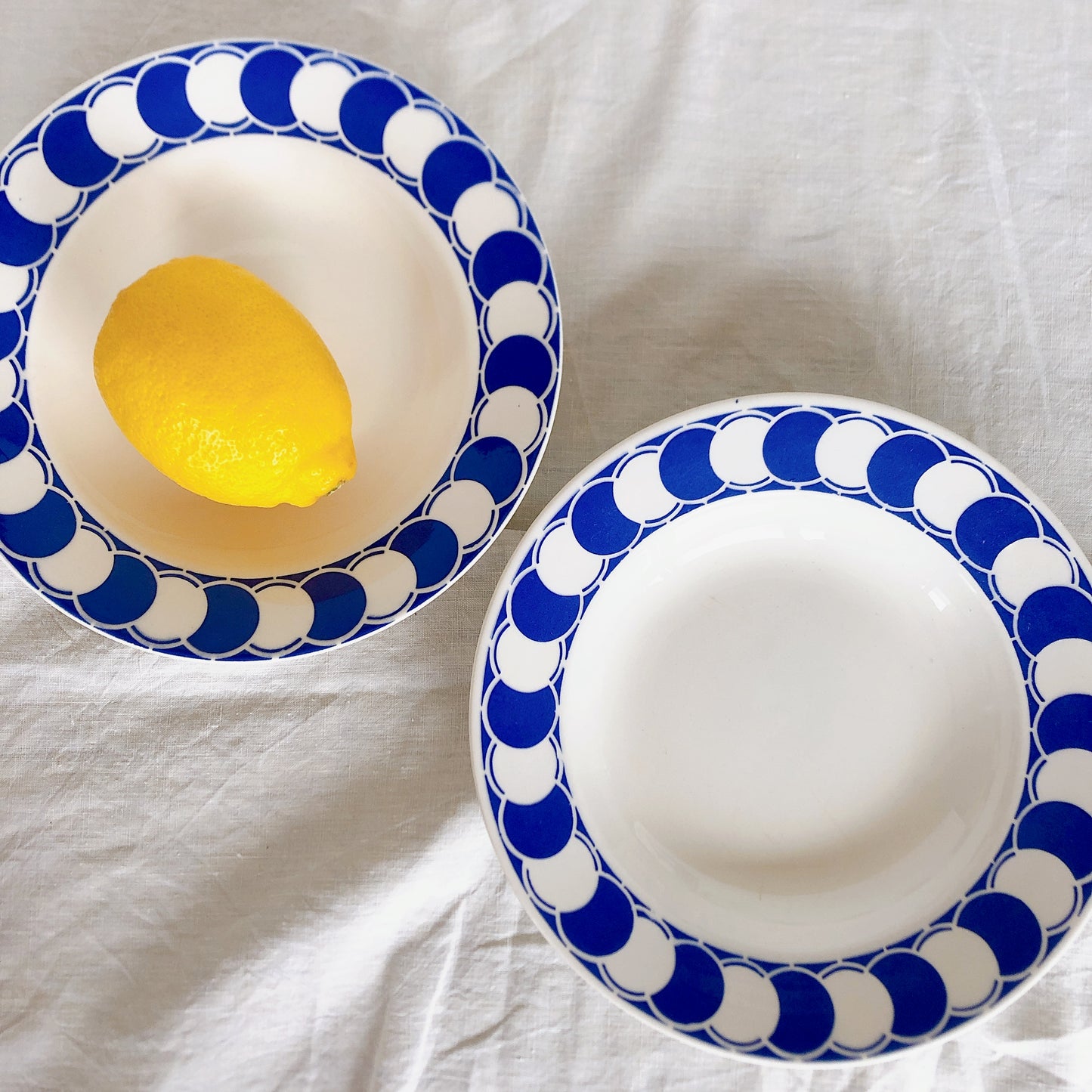 ディゴワンサルグミンヌ Digoin&sarregumines DOROTHY スーププレート 深皿 A ブルー フランスアンティーク食器 ビンテージ食器 ブロカント 蚤の市