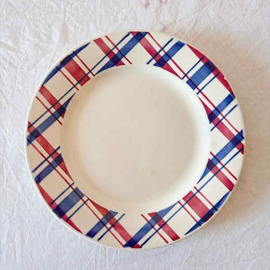 ディゴワンサルグミンヌ 『BASQUE』バスク柄 デイナープレート フランスアンティーク食器 フランス蚤の市 ブロカント バスクアンティーク