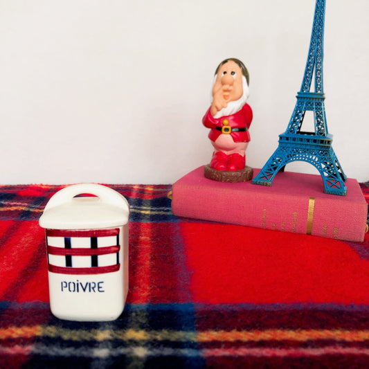 ご予約済 クレイユエモントロー HBCM Béarn バスク柄 陶器キャニスター 「ルージュ・マリン」Fフランスアンティーク ブロカント 蚤の市